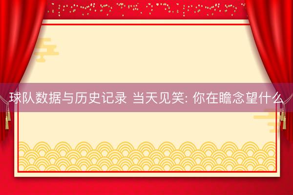 球队数据与历史记录 当天见笑: 你在瞻念望什么