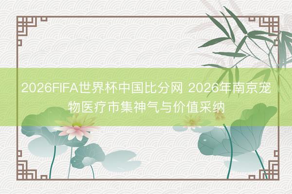 2026FIFA世界杯中国比分网 2026年南京宠物医疗市集神气与价值采纳
