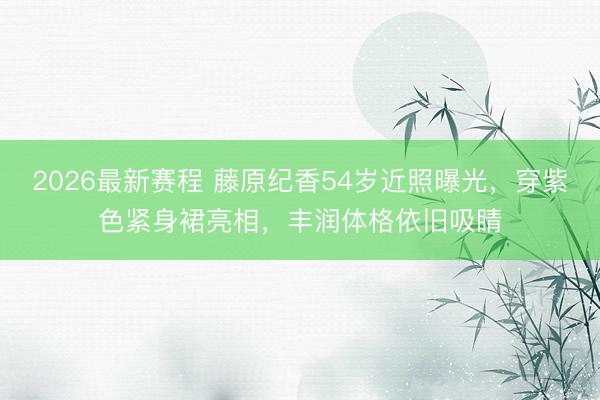 2026最新赛程 藤原纪香54岁近照曝光，穿紫色紧身裙亮相，丰润体格依旧吸睛