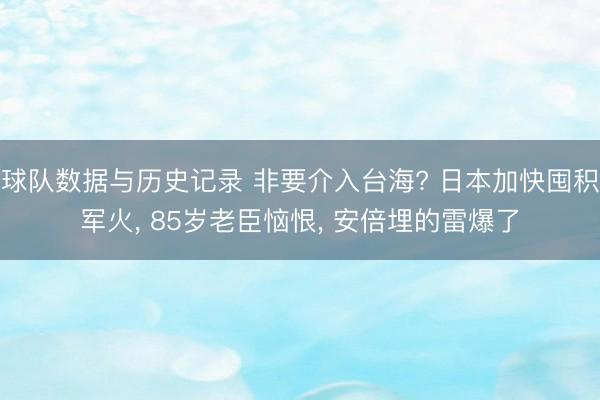 球队数据与历史记录 非要介入台海? 日本加快囤积军火， 85岁老臣恼恨， 安倍埋的雷爆了