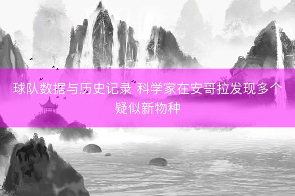 球队数据与历史记录 科学家在安哥拉发现多个疑似新物种