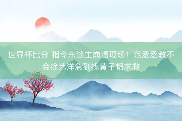 世界杯比分 指令东谈主崩溃现场！范丞丞教不会徐艺洋急到找黄子韬求救