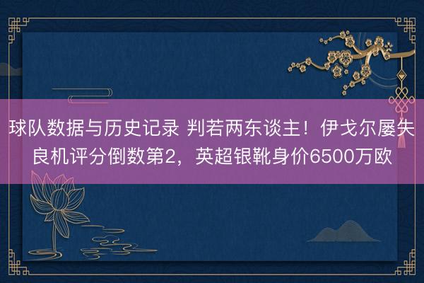 球队数据与历史记录 判若两东谈主！伊戈尔屡失良机评分倒数第2，英超银靴身价6500万欧