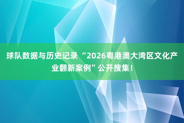 球队数据与历史记录 “2026粤港澳大湾区文化产业翻新案例”公开搜集！