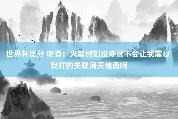 世界杯比分 哈登：火箭时刻没夺冠不会让我震恐 我打的关联词天地勇啊